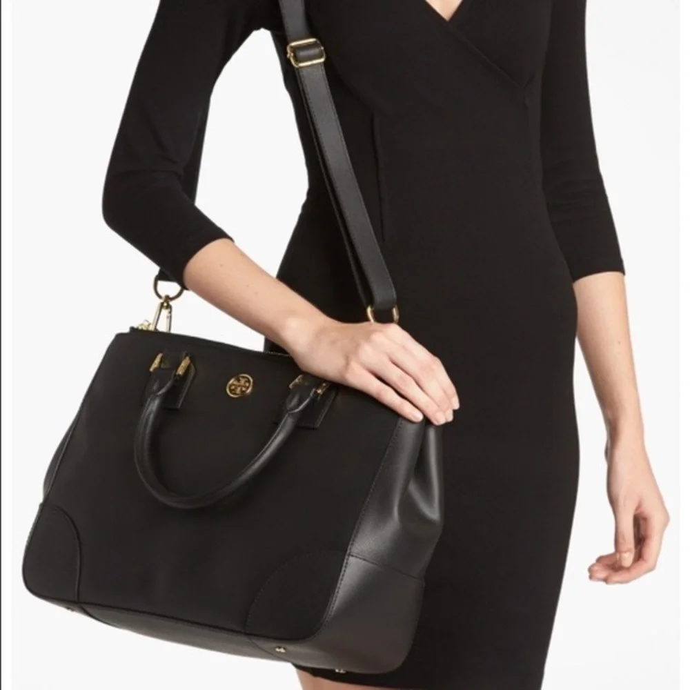 Tory Burch double zip saffiano Robinson tote